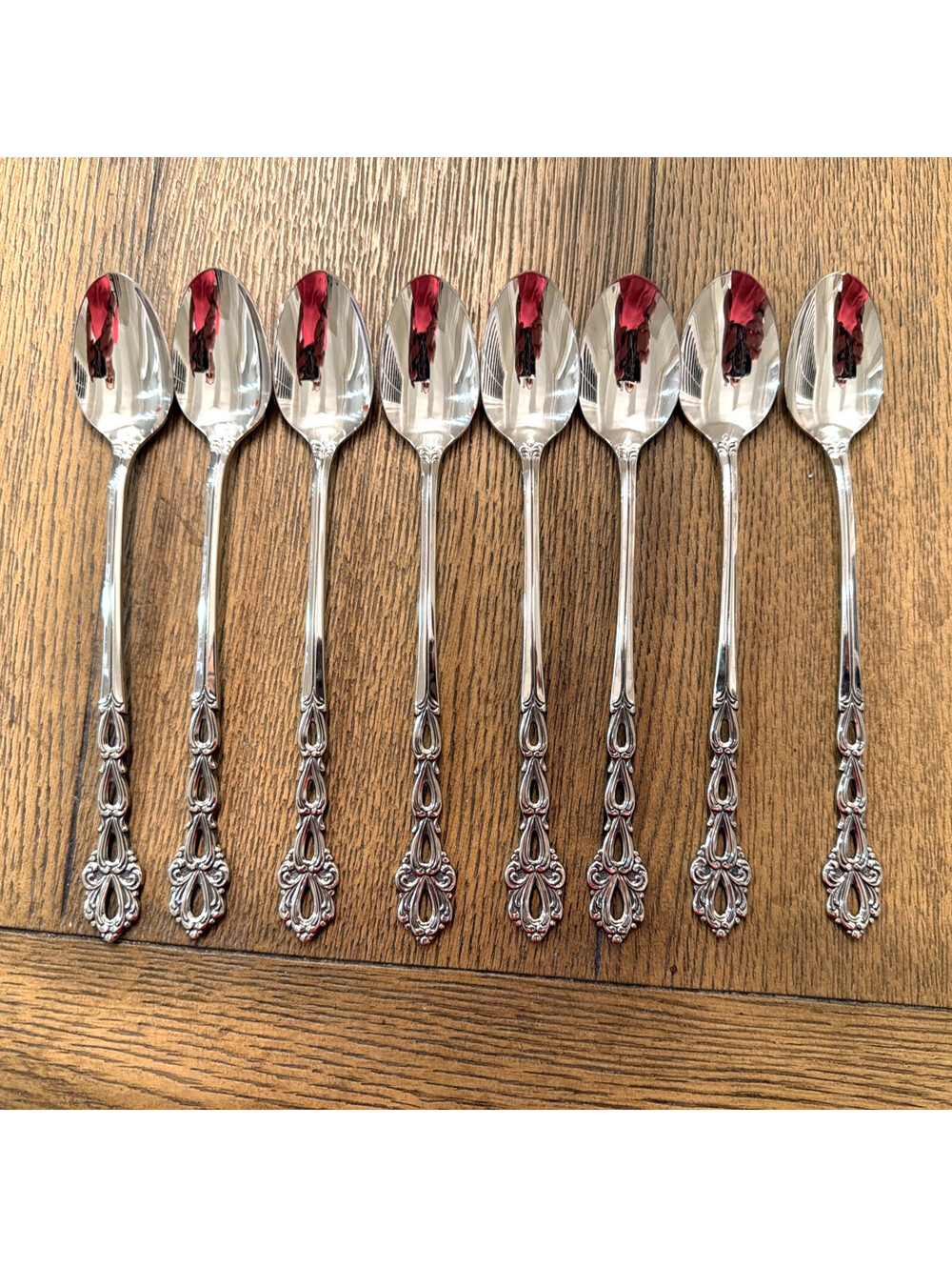 Oneida Community Chandelier Stainless Iced Tea Spoons Set of 8 Excellent
